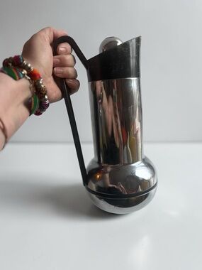 Vintage Mid Century Thermal Carafe Japan Chrome Coffee Pitcher